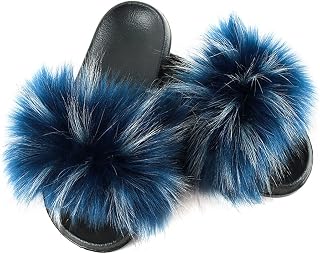 SOWUNO Women Furry Slippers Fashion Decorative Nonslip Anti-Skid Creative Simple Fluffy Sandals for Girl Thickened Soft Price In India
