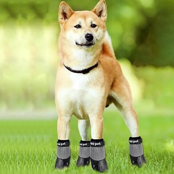 Dog Paw Protector - Reusable Hot Pavement Paws Boots, Waterproof Puppy Boots, Paw Covers for Dogs, Portable Puppy Rubber Soles Paw Covers Protectors for Indoor, Running, Outdoor