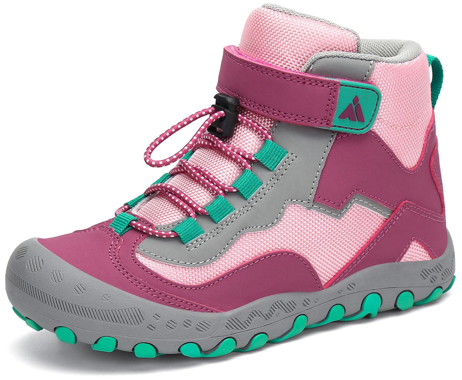 Mishansha Botas de Senderismo Niño Niña Zapatos de Trekking Antideslizante Ligero Zapatillas de Montaña Cómodos Exterior, Rosa Rubor 38 EU