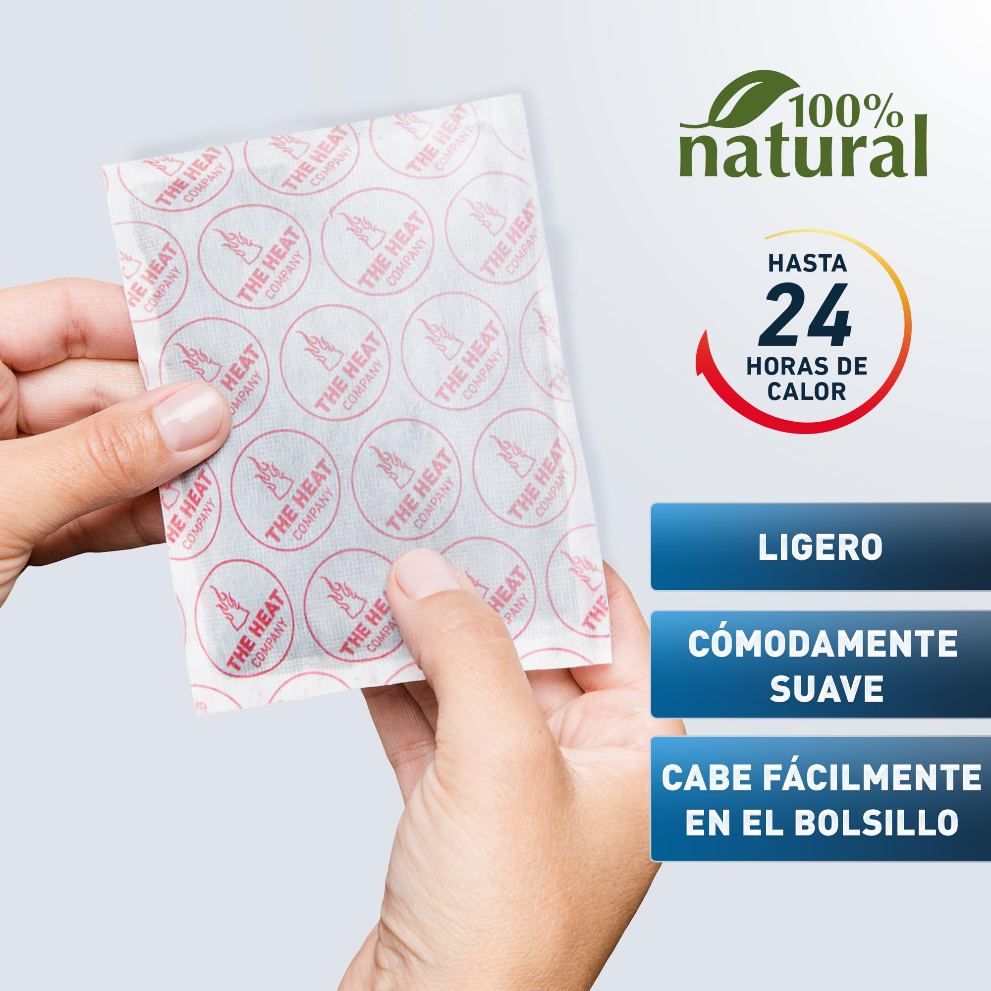 THE HEAT COMPANY Calentador de Manos XL - 10 o 40 Piezas - Extra CÁLIDO - Calentador Grande - 24 Horas de Manos Calientes - Calor instantáneo - Activado por Aire - Puro Natural