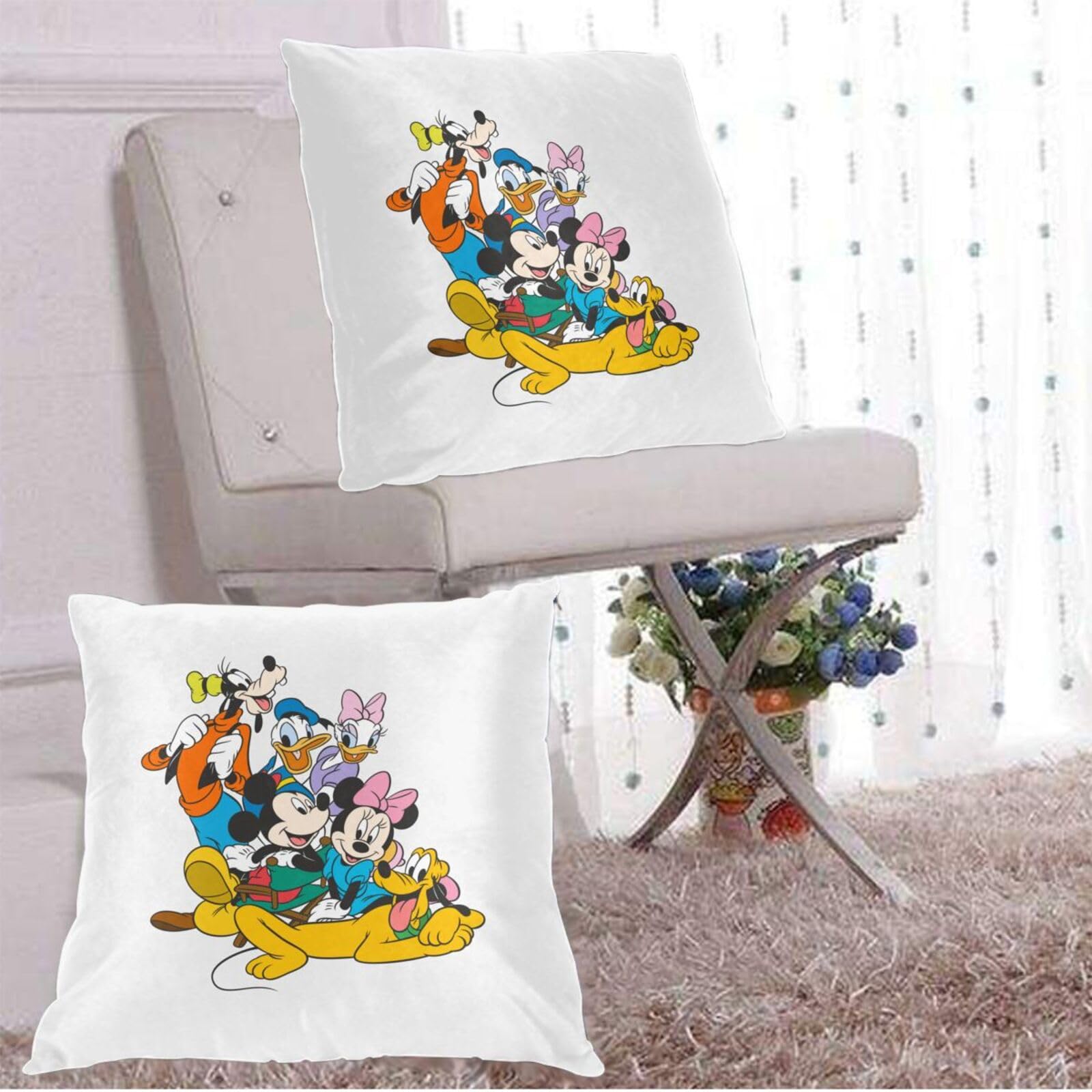 Amazon.co.jp: クッションカバー ミッキーマウス 枕カバー 2枚
