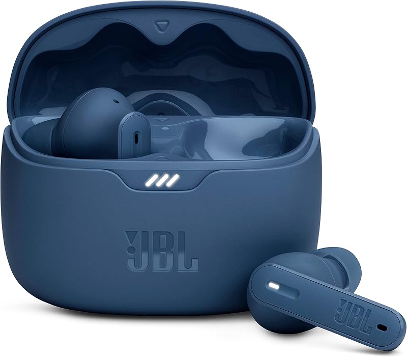 Căști True Wireless JBL Tune Beam cu anulare a zgomotului, autonomie 48 h - albastru