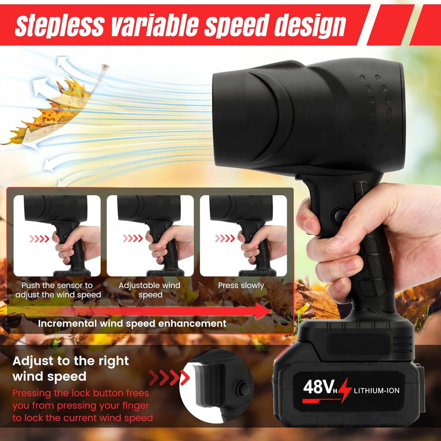 Cordless Handheld Leaf Blower with 2 x 4.0Ah Batteries, 32000RPM Turbo Jet Blower, Small Leaf Blower for Deck, Garden, Patio, Portable Handheld Mini Turbine Drying