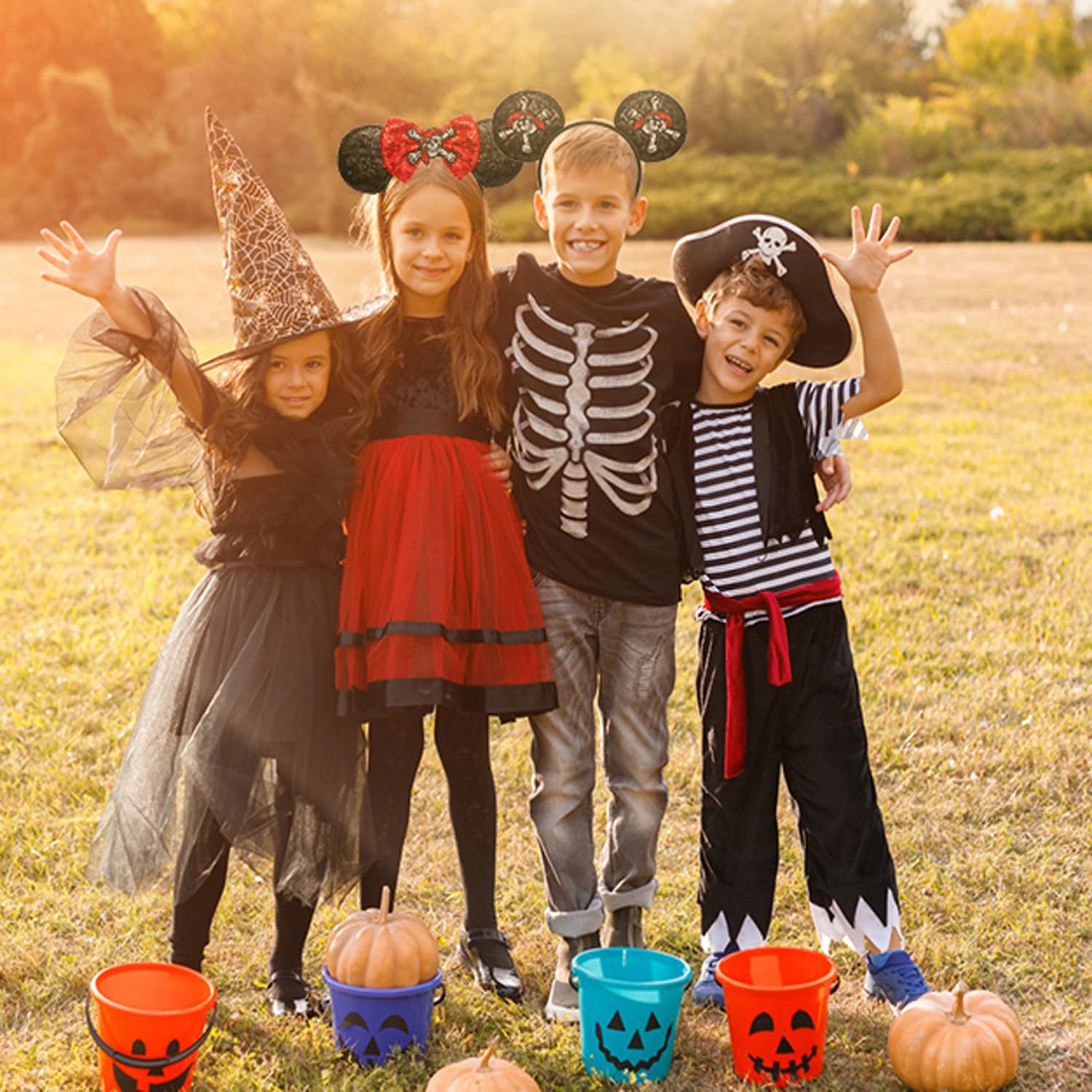 Pirate Themed Mouse Ears Headband with Bow for Women, Parties Halloween Cosplay Pirate Night and Cruise - Image 4