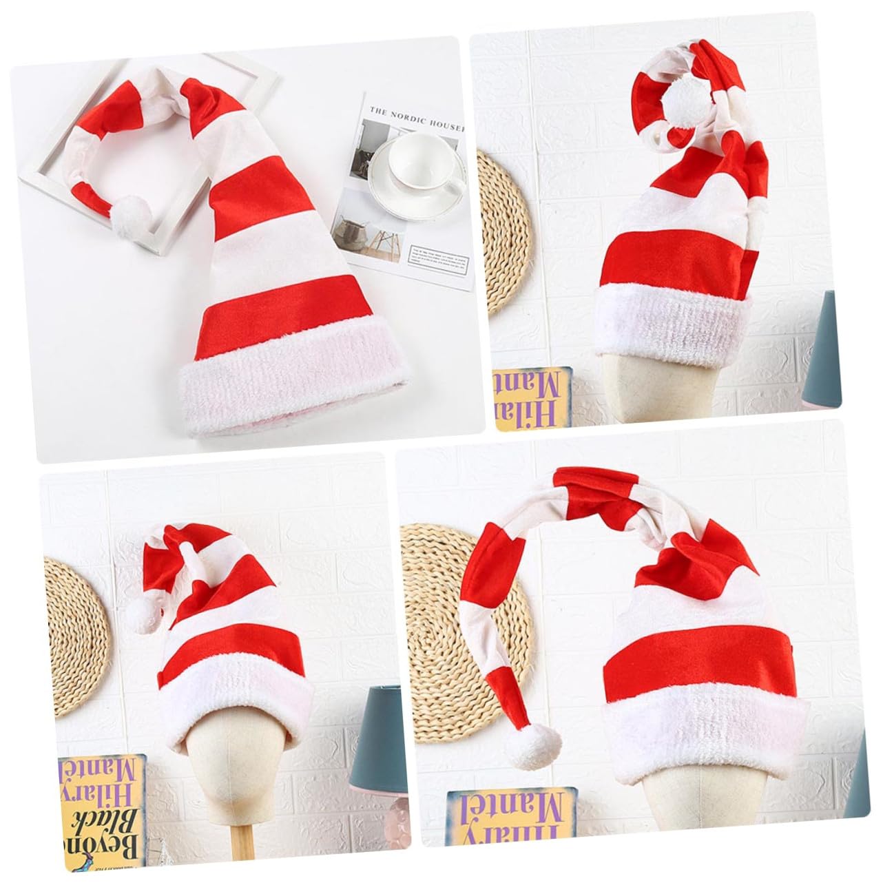 MAGICLULU 3 Pz Cappello Da Babbo Natale Cappelli Cappello Di Babbo Natale Per Le Vacanze Di Natalizio in Peluche Di Rosso