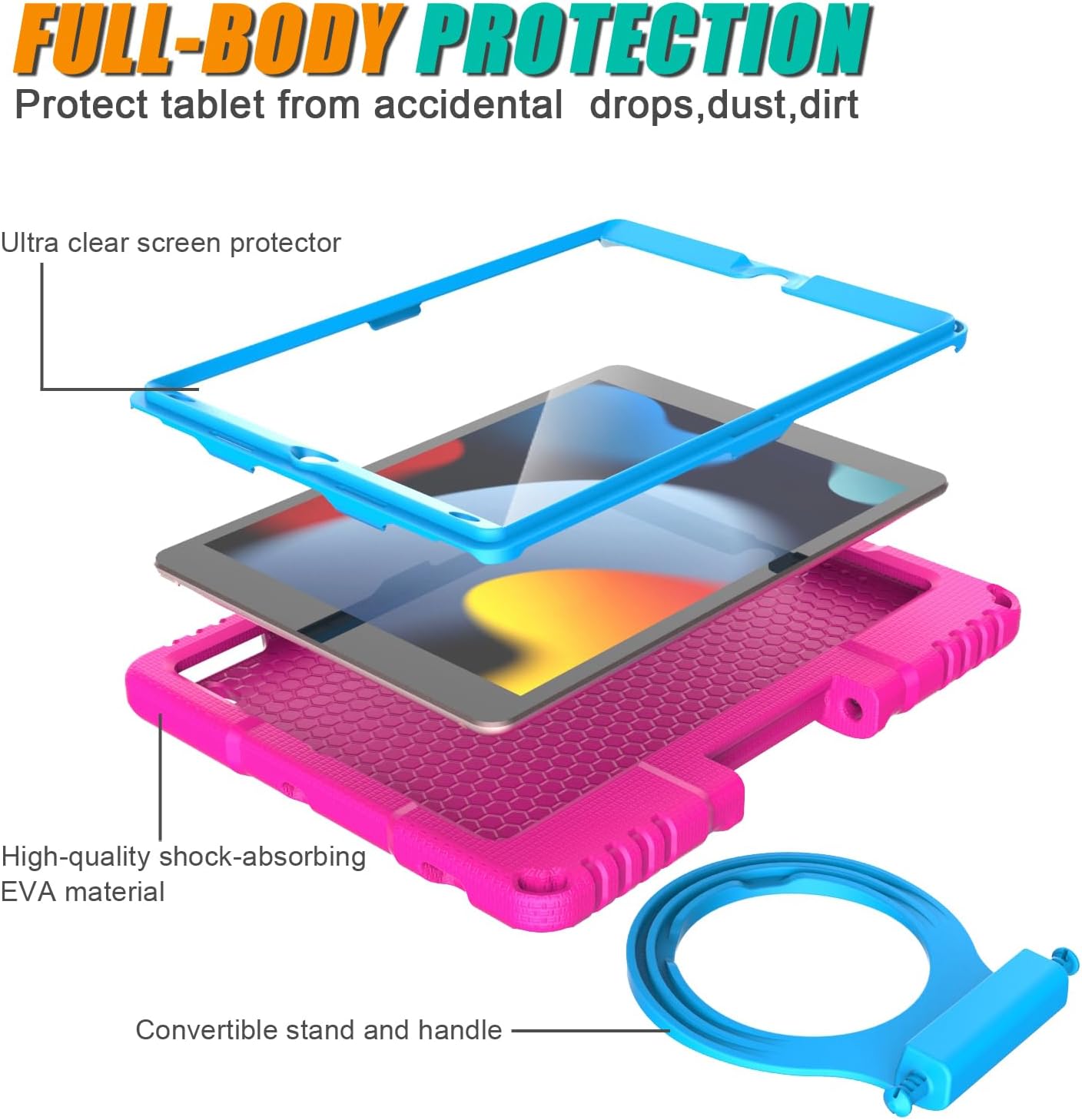 DICEKOO Kids Case for iPad 9th/8th/7th Generation 10.2 inch 2021/2020/2019 image 3
