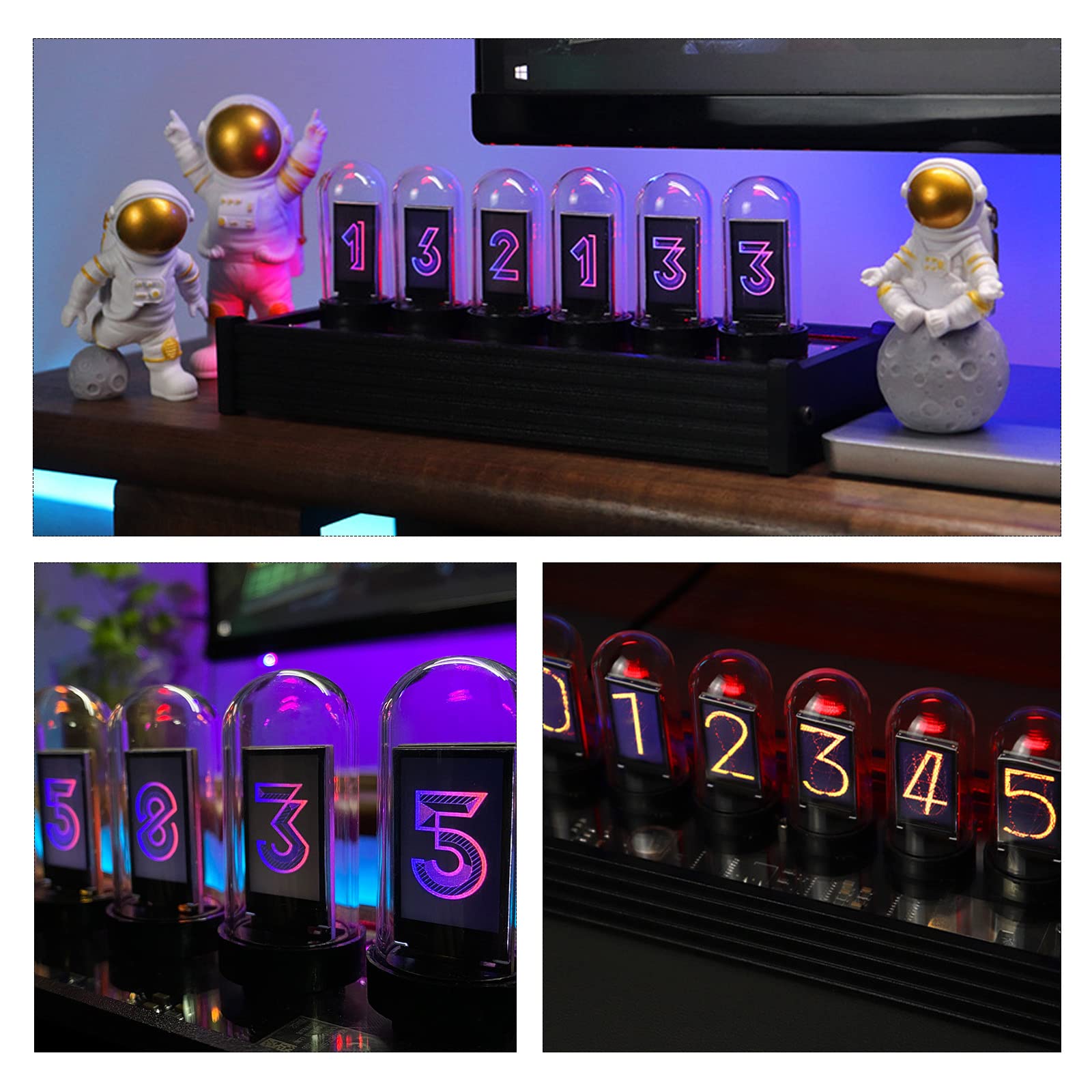 Amazon.co.jp: GHDVOP ニキシー管時計 RGB発光管時計 レトロモダン