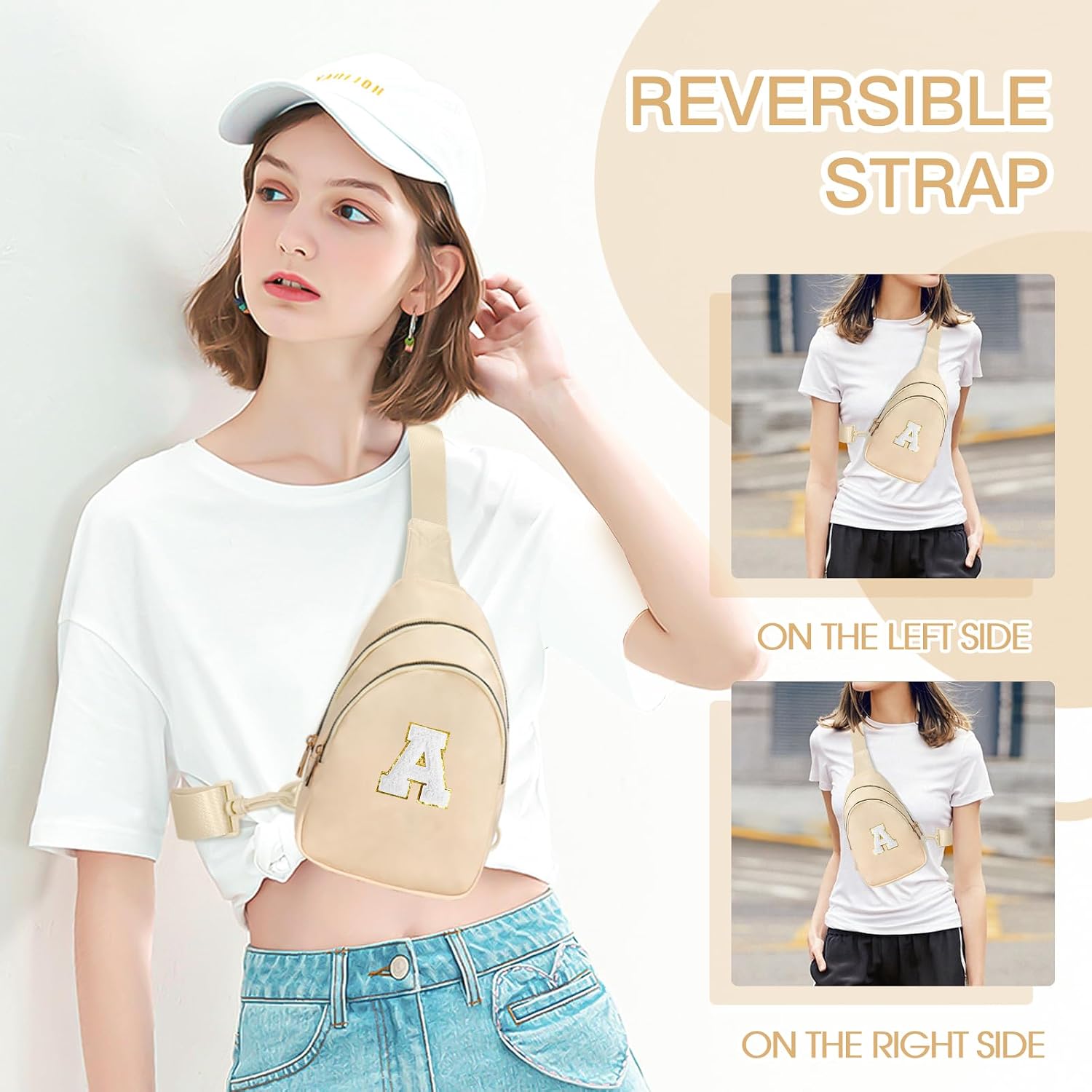 Viverte Birthday Gifts for 7 8 9 10 11 12 13 Year Old Girls Small Initial Sling Bag Cross Body Bag Fanny Pack for Girls image 4