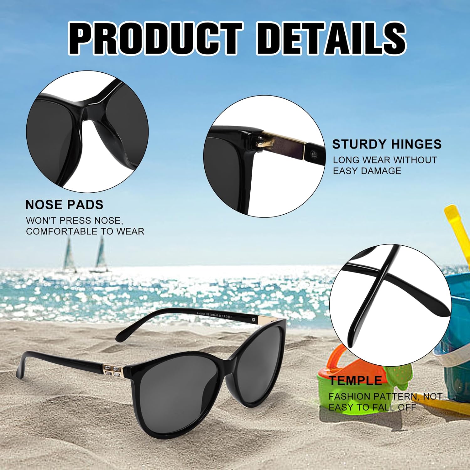 Progressive Multifocal Sunglasses for Women Men, Multifocus Sun Readers Outdoor Reading Sunglasses Women's with UV400 - Image 4