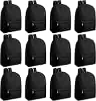 Amylove 12 Pack Backpack in Bulk 17 inch Lightweight Outdoor Travel Bag  Classic Bookbags Bulk for Elementary Middle High(Black,Classic) | Casual  Daypacks - Amazon.com