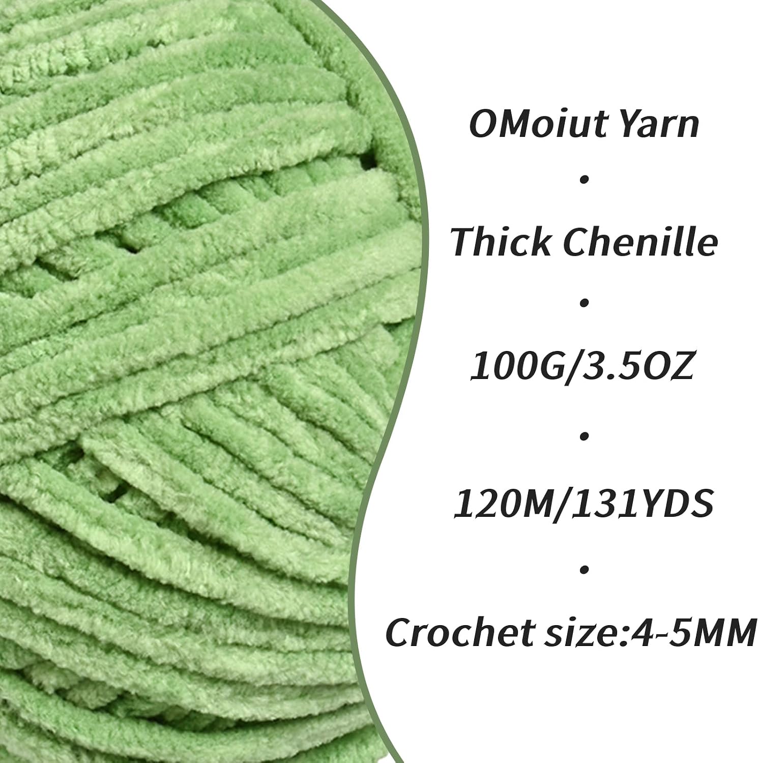 3 Pack Avocado Green Fluffy Velvet Yarn for Crocheting,Chunky Chenille Baby Blanket Yarn for Crocheting,Soft Fuzzy Puzzle Yarn for Knitting,(100g/3.53oz Each) Bulky Thick Amigurumi Crochet Yarns image 2