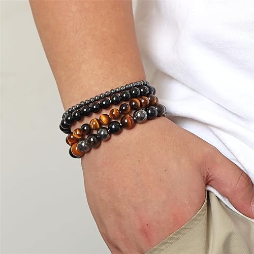 Miniatura 7 de 4 pulseras de cuentas para mujer, pulsera de piedras preciosas de cristal curativo natural, pulsera de alivio de ansiedad y estrés, hecha a mano,