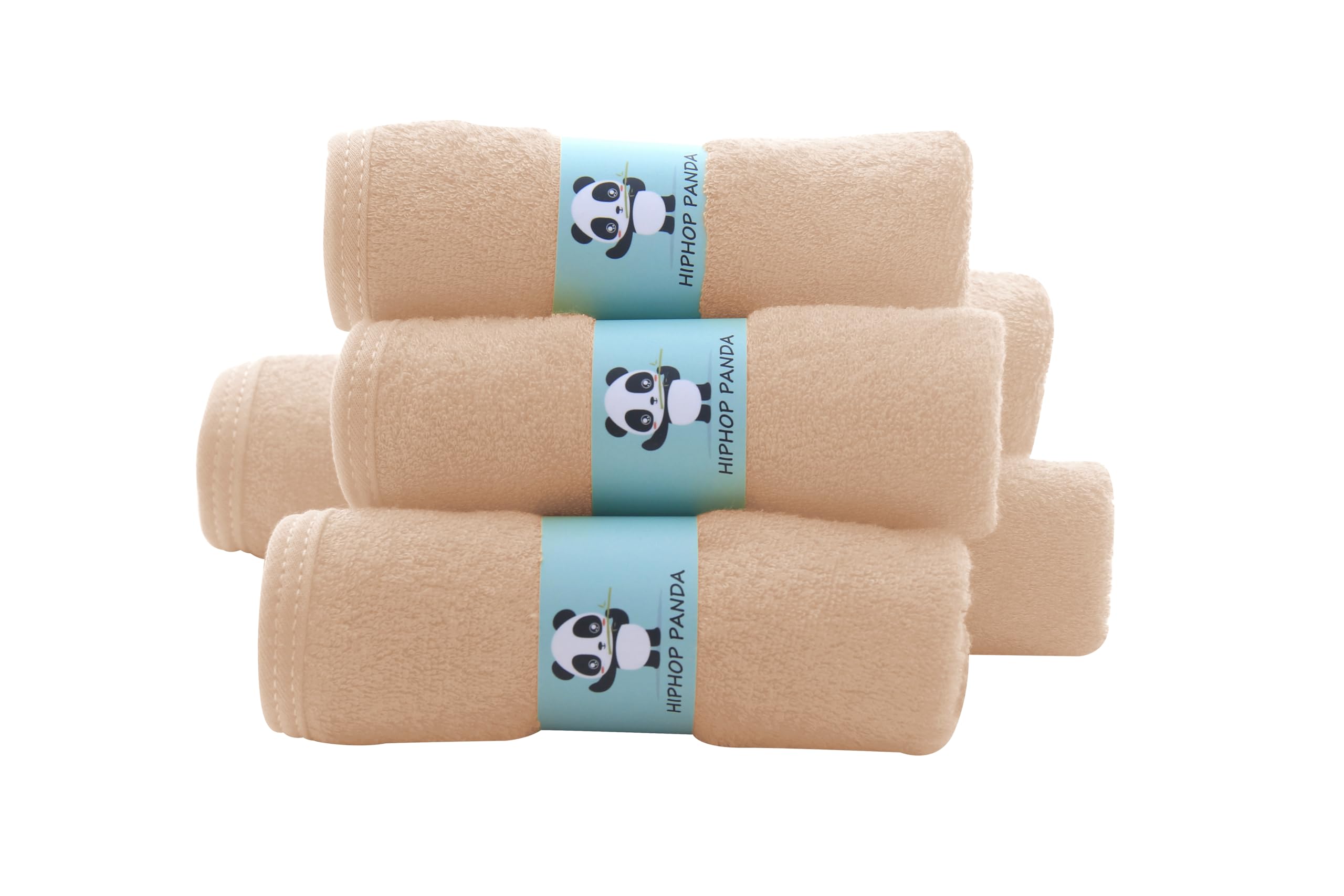 HIPHOP PANDA Ropa de lavado para bebé, rayón hecho de bambú, paños ultra suaves y absorbentes de 2 capas para niños, toalla facial para recién nacido, paños para quitar maquillaje para pieles