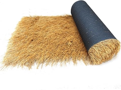 Simulation Thatch Roof Straw Grass Roll Fireproof, Mexican Palm Tiki Thatch Runner Roof Roll, Artificial Plastic Thatch Roof Fake Hay, Palapa Thatch Roofing Synthetic for Hawaiian Party and Bar Decor
