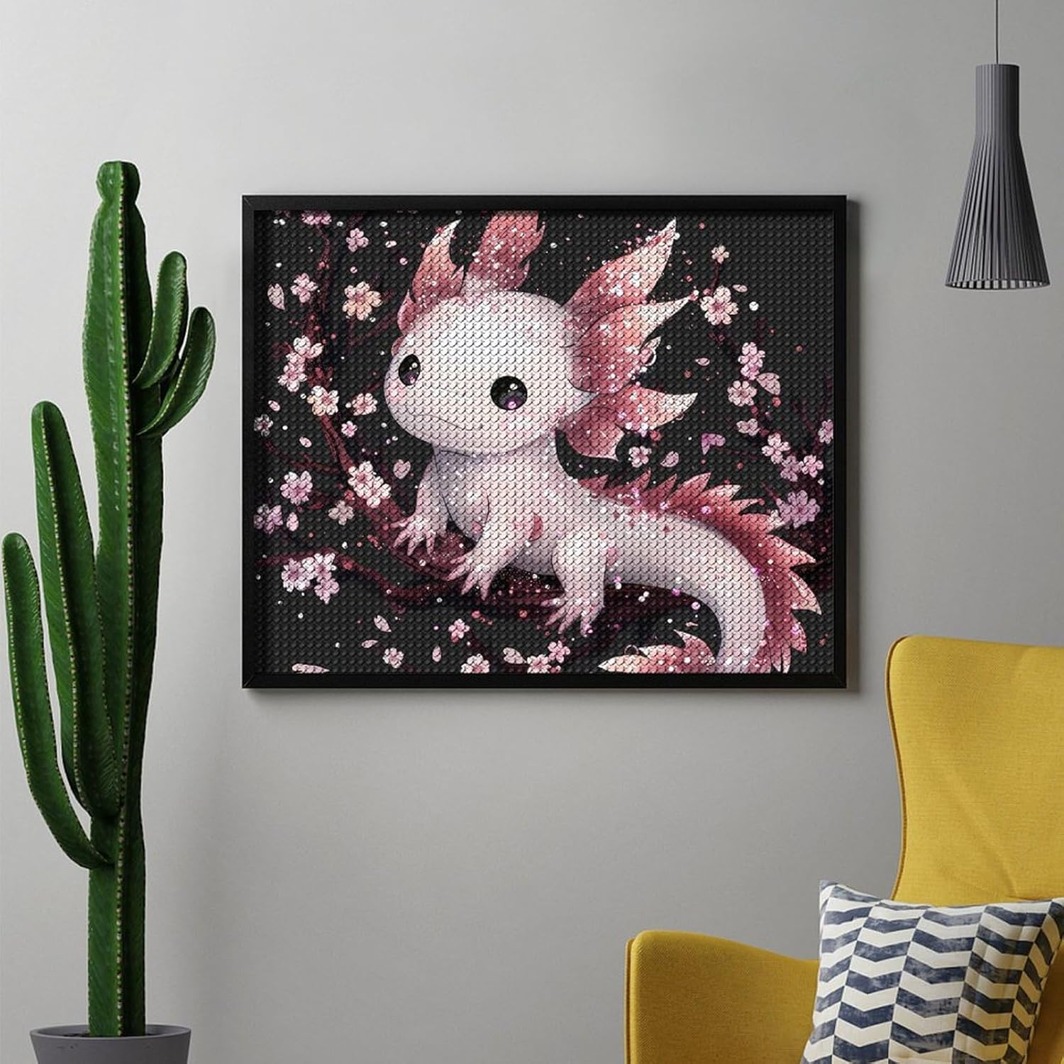 NestAura Axolotls DIY Diamond Paintings by Number Kits for Adult and Child, 16""x20"" Inches Round Resin Full Drill Diamond Kits Crystal Art Rhinestones Kits Axolotls-4