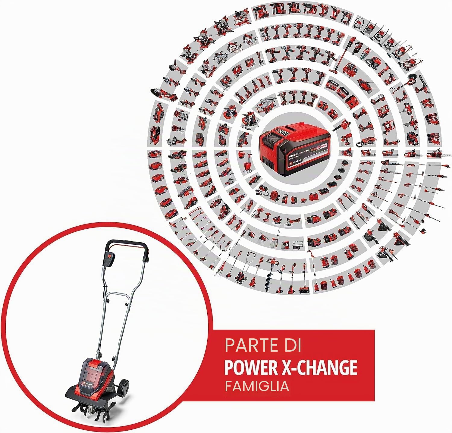 einhell 3431200 Zappatrice a Batteria Ge-CR 30 Li-Solo, Rosso