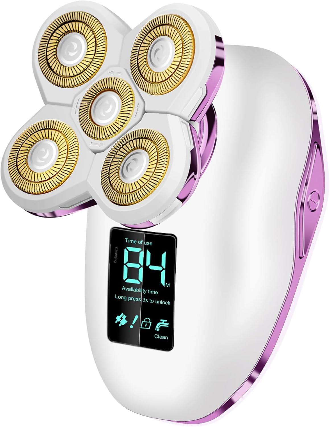 Electric Razors for Women Legs 5D:Magnetic Shaver Heads Waterproof Rechargeable Shaver Multi-Use for Hair Removal on Legs Bikini Body-Purple