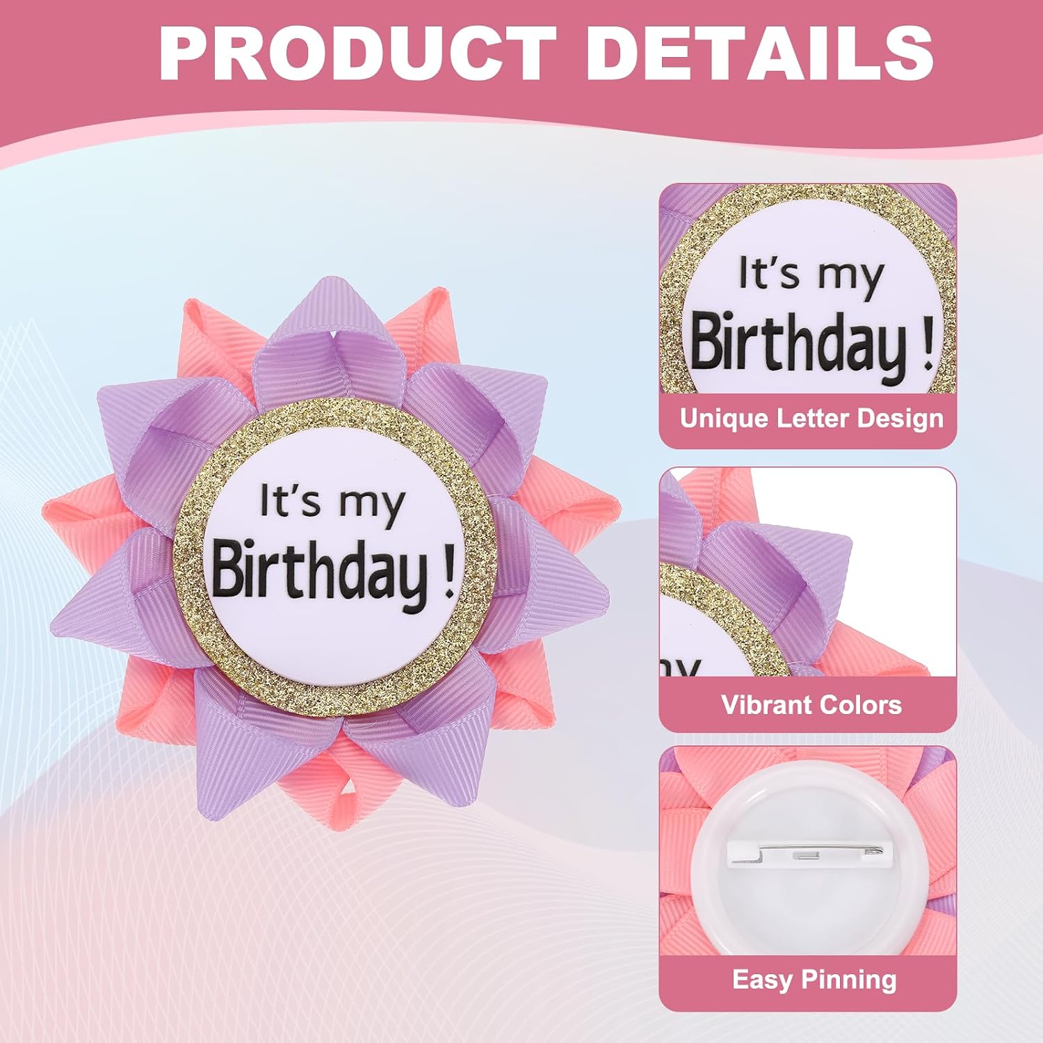 MECCANIXITY Handmade It's My Birthday Badge Happy Birthday Pin Funny Button image 3