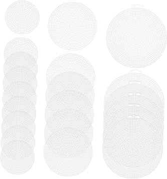 JEWEDECO 30pcs Cross Stitch Mesh Screen Mesh Buckram for DIY Embroidery Multi-Function