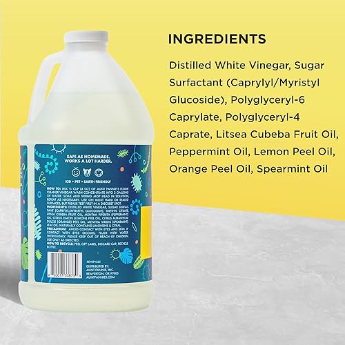 Miniatura 7 de Aunt Fannie's Limpiador de pisos ultra concentrado con vinagre, limpiador de pisos multisuperficie para trapear, aroma a limón brillante, 64 onzas