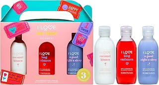 I LOVE Me Time Pamper Pack - Self Care Kit - At Home Spa Kit with Shower Gel and Body Souffle - Cherry, Lavender, and Coconut Fragrance - 3 pc