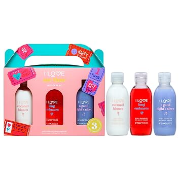 I LOVE Me Time Pamper Pack - Self Care Kit - At Home Spa Kit with Shower Gel and Body Souffle - Cherry, Lavender, and Coconut Fragrance - 3 pc