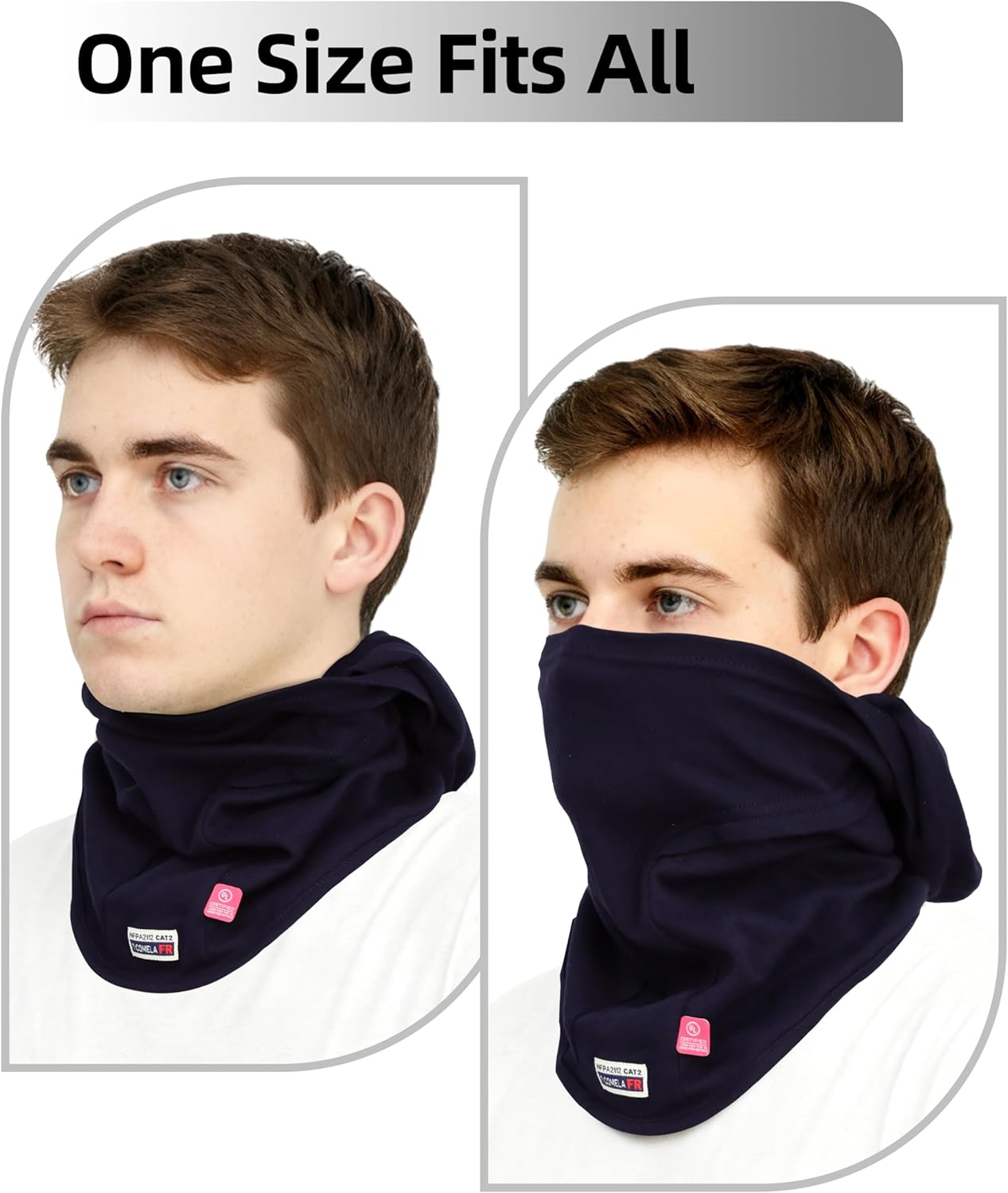 TICOMELA FR Face Mask Balaclava Flame Resistant Hood CAT2 Arc Rated | Welding Safety Cover Hood, One Size Protective Workwear - Image 5