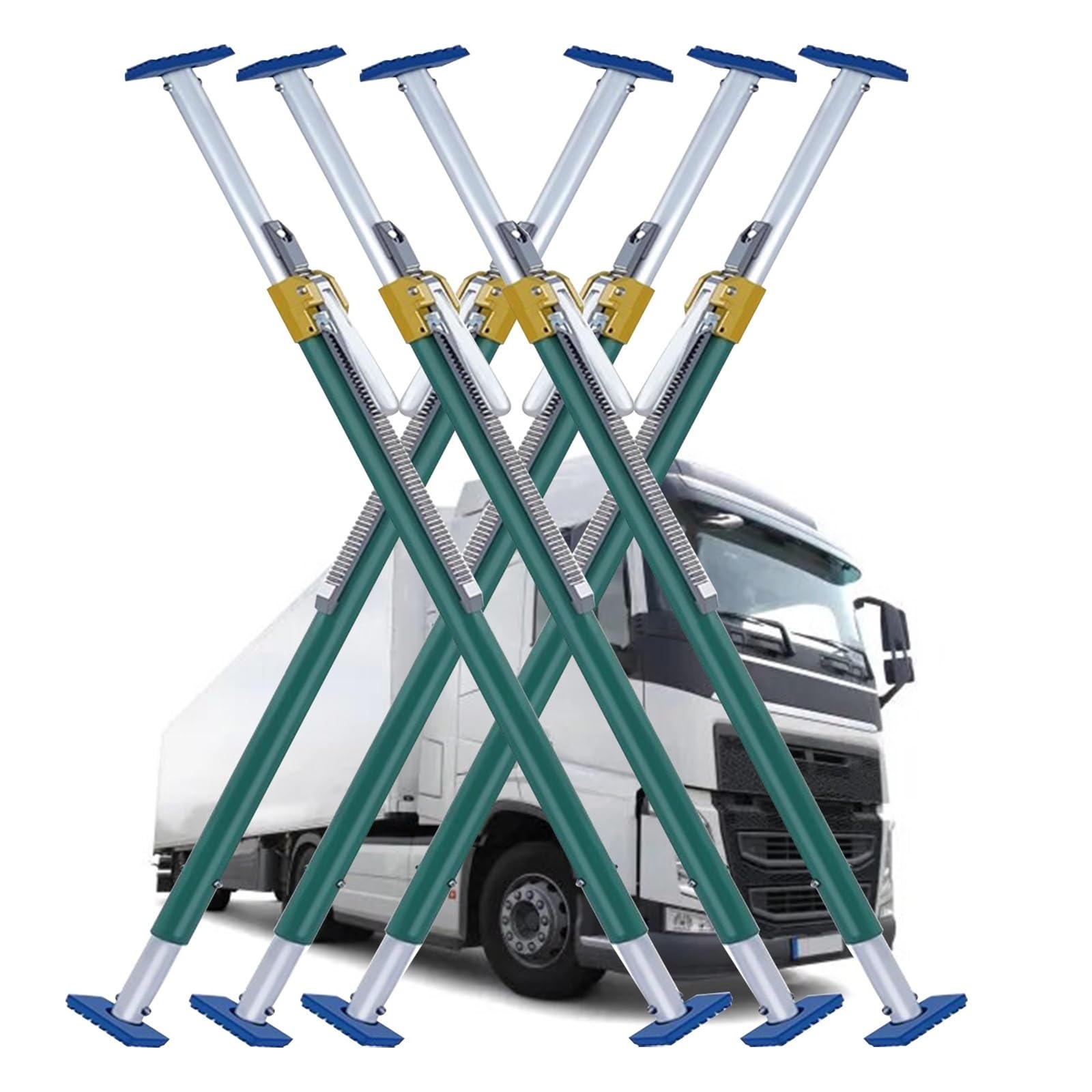 QIYFOZ Ratcheting Cargo Bar，，Telescopic Cargo Divider Bar for Truck Bed Stabilization, Non-Skid Load Restraint Bar, Aluminum Trailer Divider for Pickup Trucks, 6-Pack, Adjustabl