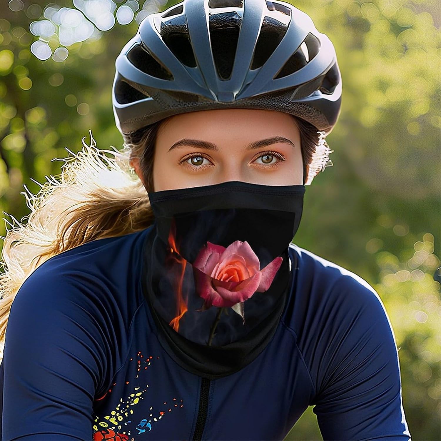 Rose4 Face Mask for Men Women,Neck Gaiter Sunscreen Breathable,Face Cover for Skiing Fishing Hiking Cycling