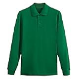 Men's Long Sleeve Cotton Polo Shirt – Blank Casual Golf Uniform Top, Solid Color Knit Collar Pullover Tee for Workwear