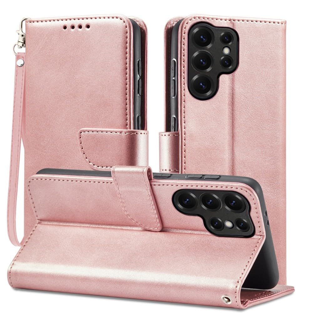 Étui cuir Samsung Galaxy A51 5G rose portefeuille rétro chic - 8