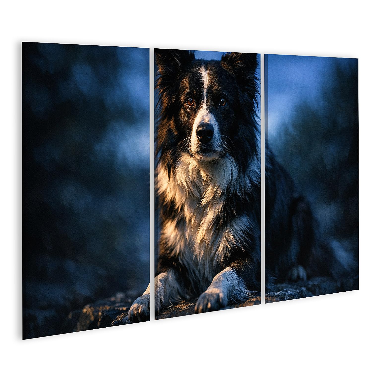 Tableau sur toile pour amoureux des animaux triptyque decoration
