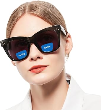 Oversized Bifocal Sunglasses for Women UV Protectin Bifocal Sun Readers for Driving, Vacation, Outdoor