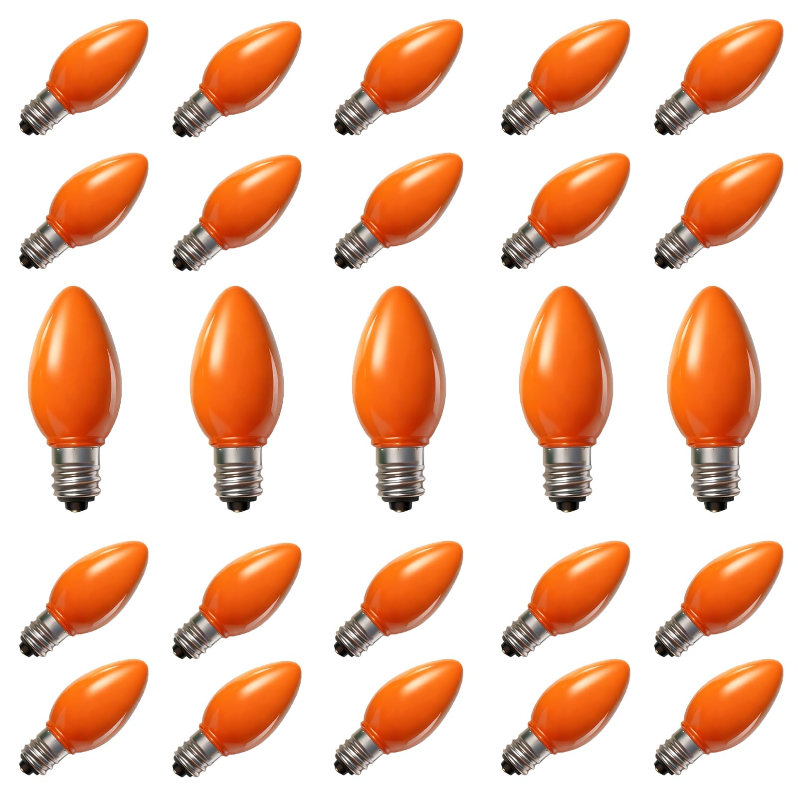 Oviejo 25 Pack C7 Christmas Light Replacement Bulbs,Ceramic C7
