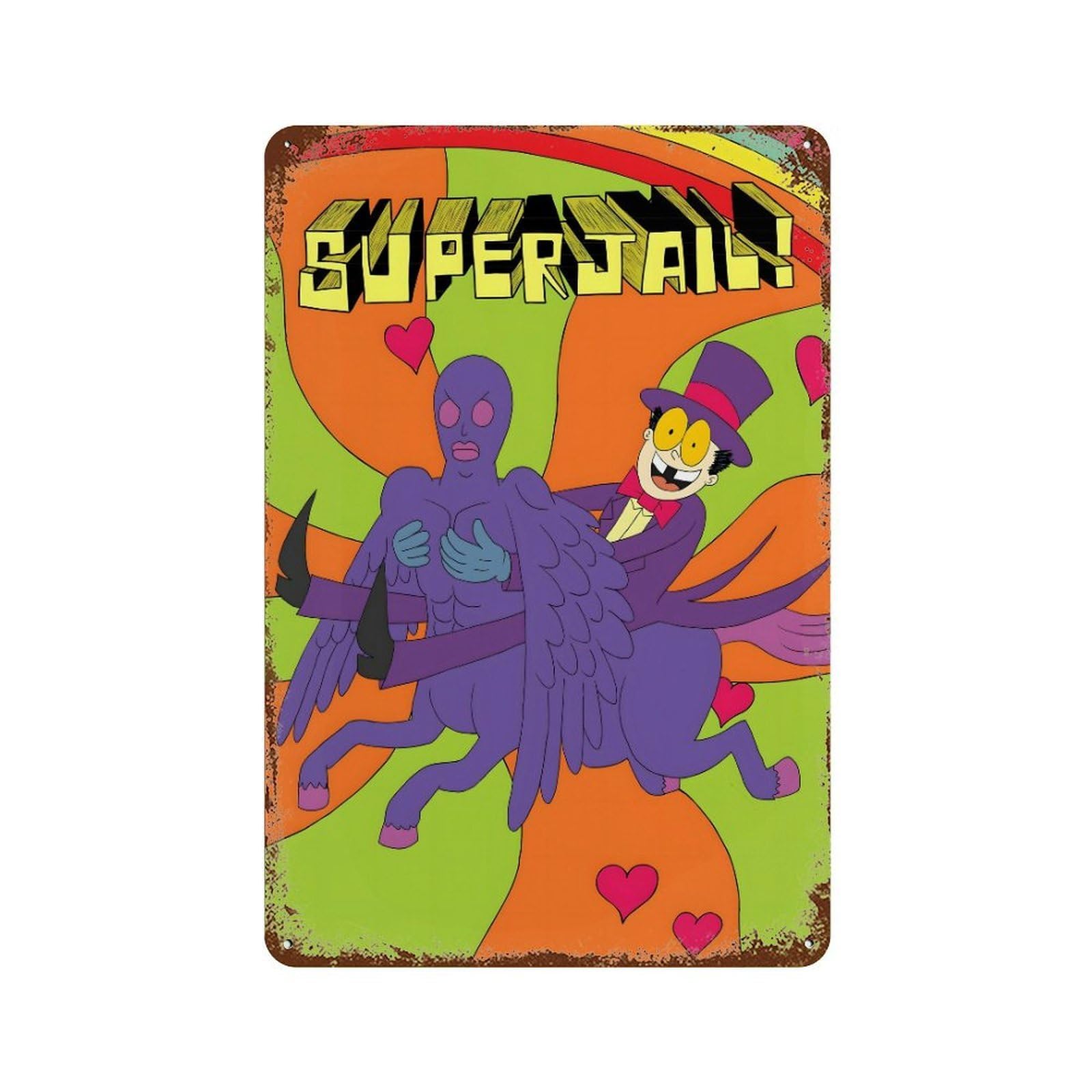 xiaoxiaoshen Surrealism Cartoon Superjail (3) Wall Decor Art Metal Tin Poster Modern Home Decor Art Home Bar Shop Decorations Vintage Sign 30x20cm