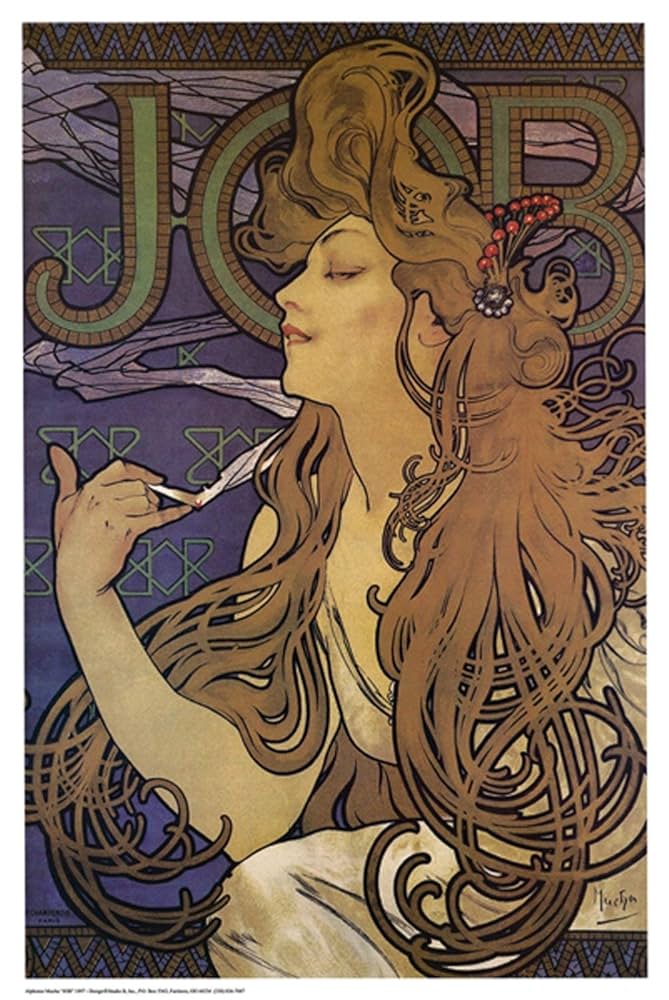 Alphonse Mucha JOB シルクスクリーン版画 Amazon.com: Job Poster by Alphonse Mucha 24 x 36in: Job