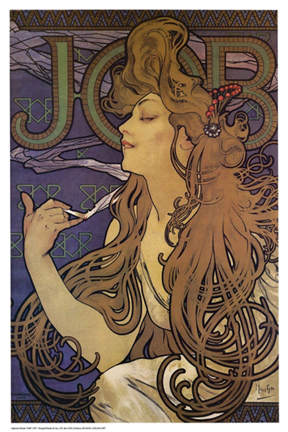 Mucha: Cigarette Papers. /Nfrench Lithograph Advertising Poster, C1897, By Alphonse Mucha For Job Cigarette Papers. Poster Print By Granger Collection Item Vargrc0036549