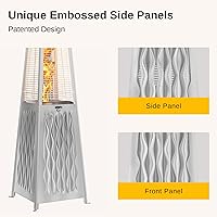 Vista 26 de EAST OAK Pyramid - Calentador de patio al aire libre, 48,000 BTU, calentador de propano de tubo de vidrio de cuarzo, sistema de triple protección