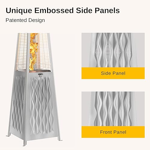 Miniatura 26 de EAST OAK Pyramid - Calentador de patio al aire libre, 48,000 BTU, calentador de propano de tubo de vidrio de cuarzo, sistema de triple protección