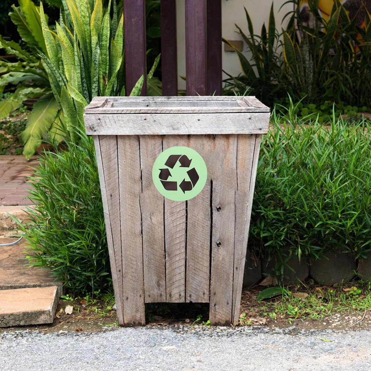 WOONEKY 1set Glow Dark Recycle Stickers Self-Adhesive Decals for Trash and Recycling Bins Easy Installation Versatile Use Metal and Indoor