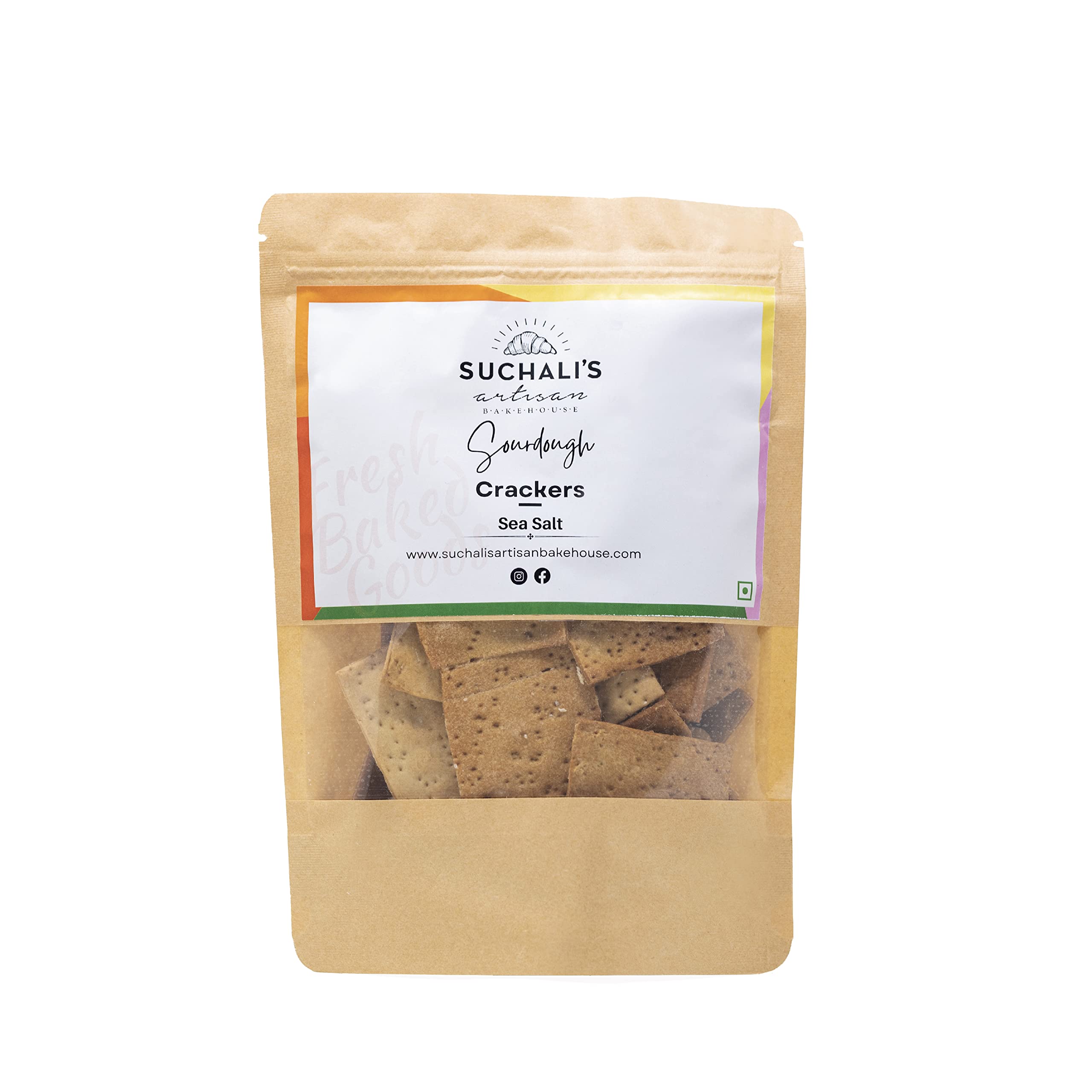 Suchali's Artisan Bakehouse Sourdough Crackers Sea Salt (Vegan) 150 g