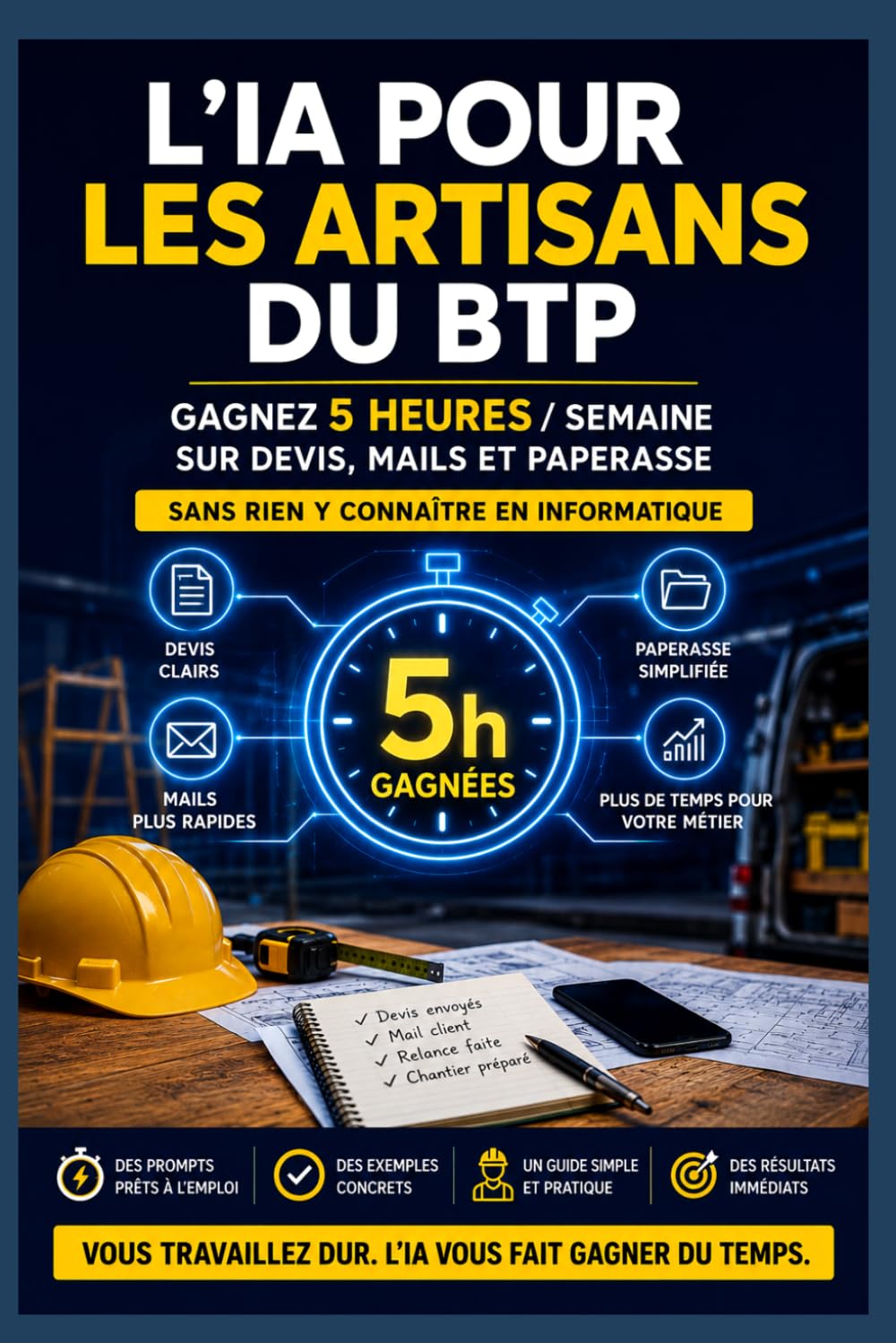 L'IA pour les artisans du BTP: Gagnez 5 heures par semaine sur les devis, mails et la paperasse - Sans rien y connaitre en informatique (Mini-guides pratiques pour TPE & indépendants)