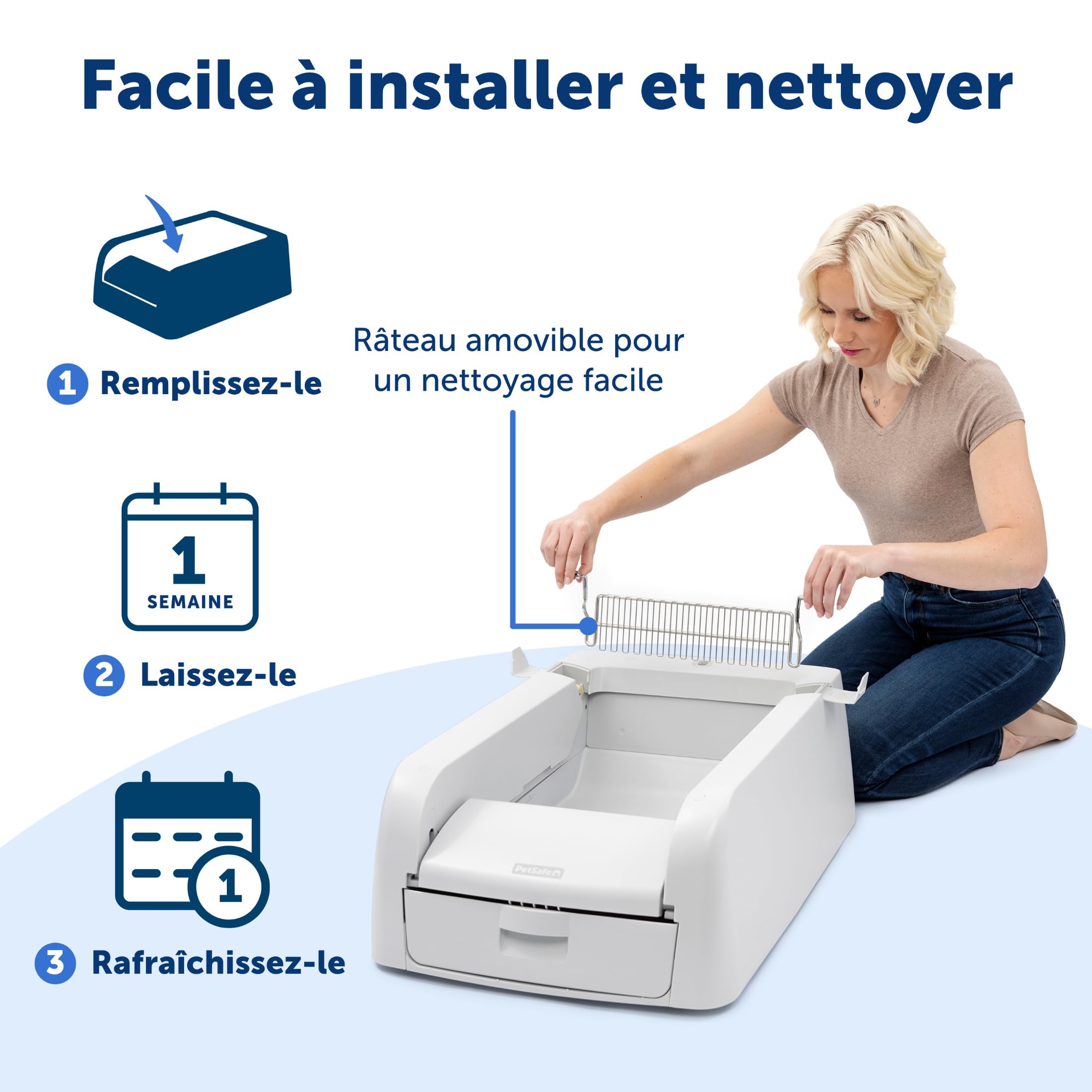 PetSafe - ScoopFree Bac à Litière Autonettoyant - Plus Besoin de Ramasser, Contrôle Odorant Supérieur, Adapté aux Multi-Chats | Plus Besoin de Ramasser, Contrôle Odorant Supérieur, Adapté Multi-Chats