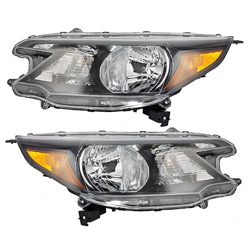 Brock Replacement Pair Set Halogen Combination Headlights Headlamps Compatible with 12-14 CR-V 33150-T0A-A01 33100-T0A-A01