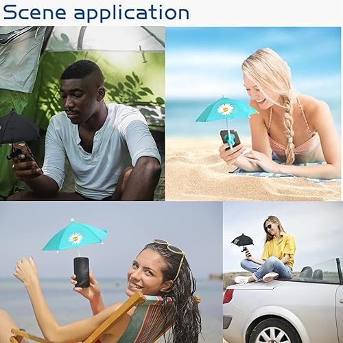 Miniatura 2 de Paraguas de teléfono para el sol, sombrilla para teléfono celular, paraguas para teléfono con soporte universal ajustable de ventosa, parasol para