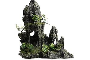 Enriching Aquarium Landscape: Lifelike Mountain View Aquarium Ornament