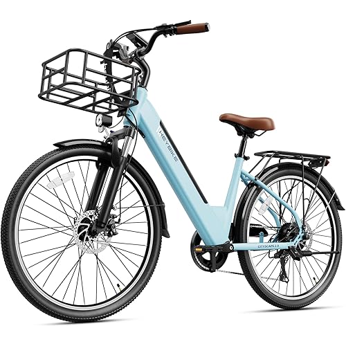 Heybike Cityscape 2.0 Electric Bike for Adults with 1000W Motor Peak,468Wh Removable Battery and up to 50Miles 24MPH,UL Certified 26" Electric Commuter Bike with 7-Speed and Front Suspension.