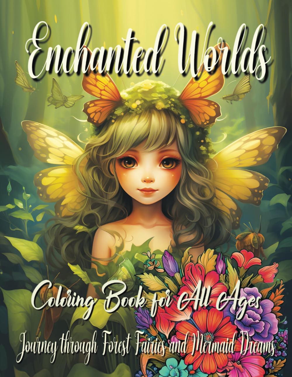 Enchanted Worlds Coloring Book for All Ages: Journey through Forest Fairies and Mermaid Dreams (Enchanted Worlds Coloring Books)