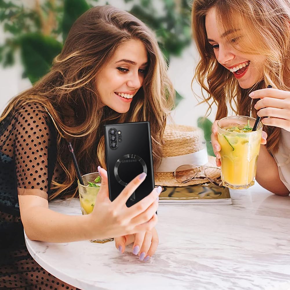 AIGOMARA Magnetic Case for Samsung Galaxy Note 10 Plus [Wireless Charging Compatible] Soft TPU Phone Cover Anti-Scratch Shockproof Slim Case for Women Men - Black - Image 6