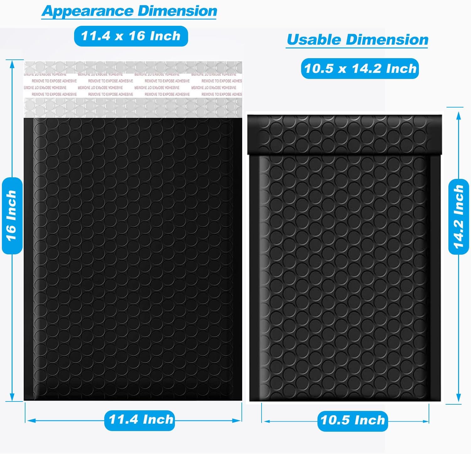 Bubble Mailers 10.5x16 Inches 50 Pack, Waterproof and Tear-Resistant Padded Mailers, Self-Sealing Bubble Mailers for Small Business, Jewelry, Cosmetics, Boutiques and More